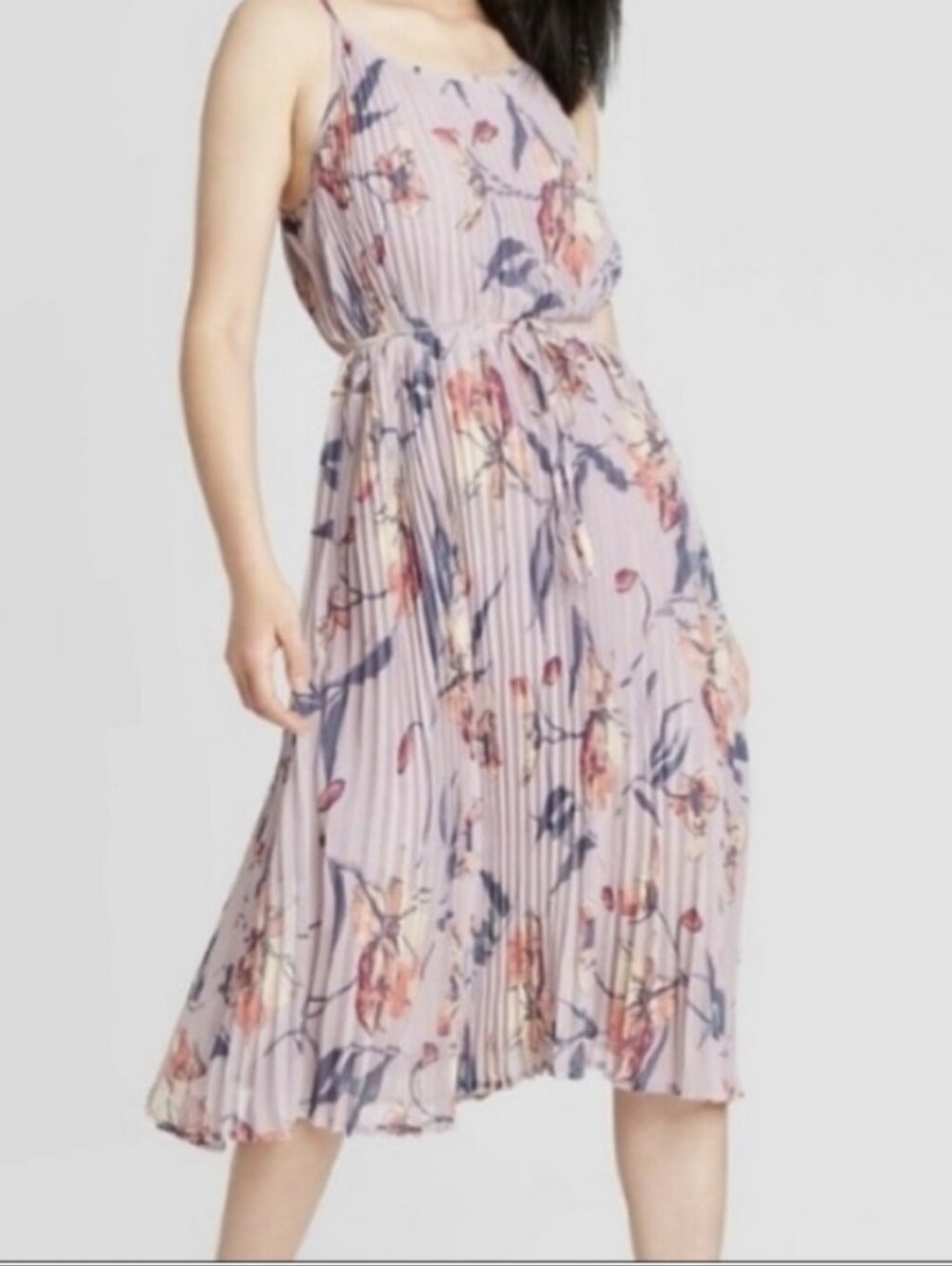 A New Day Floral Midi Pleated Dress M